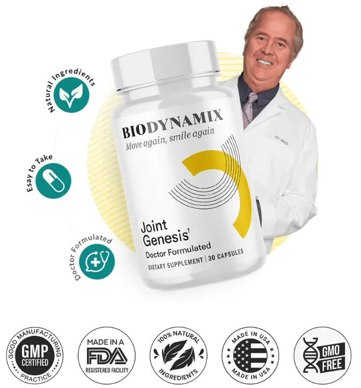 Joint Genesis hero bottle plus certifications